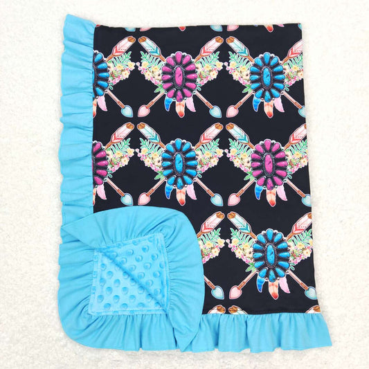 blue black arrow turquoise blanket