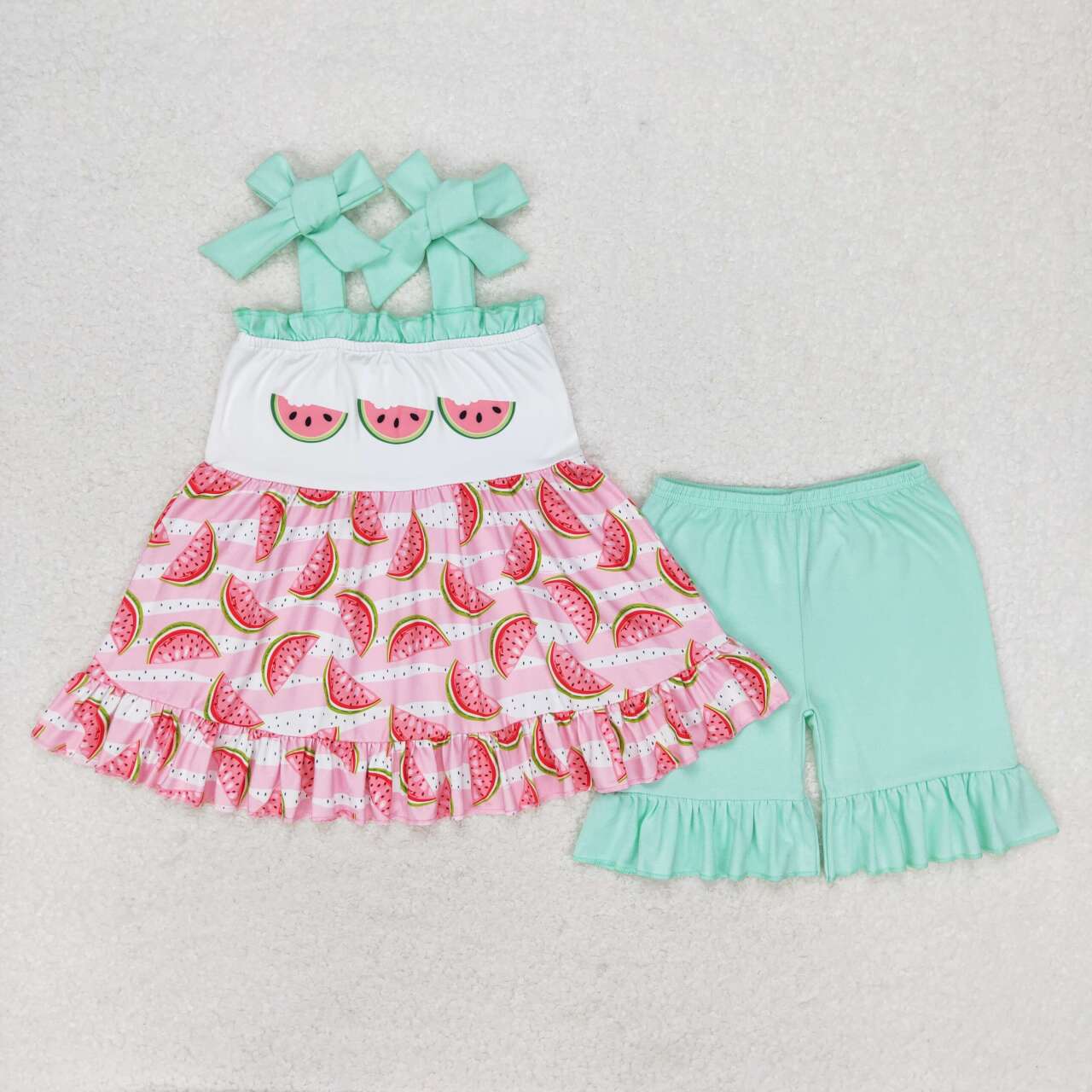 watermelon strap shorts set