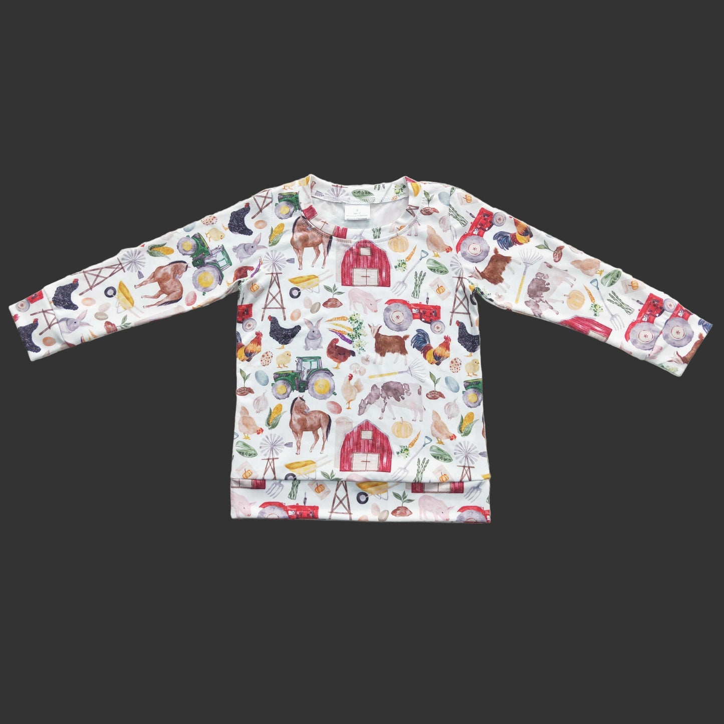 long sleeve farm life sweater top unisex kids fall clothing