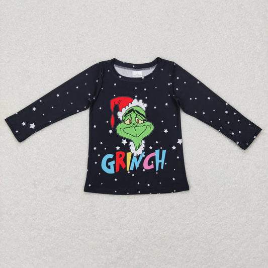 kids christmas black grinchey pullover top