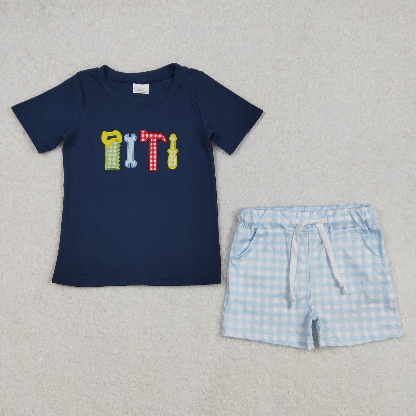 baby boy clothes tool embroidery shorts set