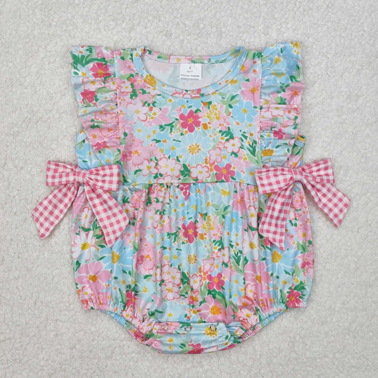 pink flower bow bubbles baby clothes