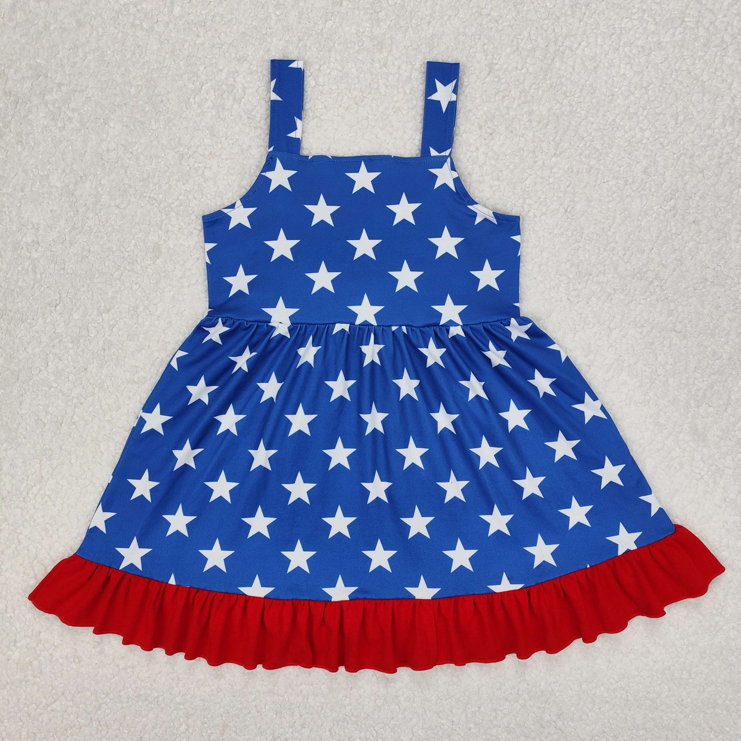 strap 4th of july star dress kids dresses