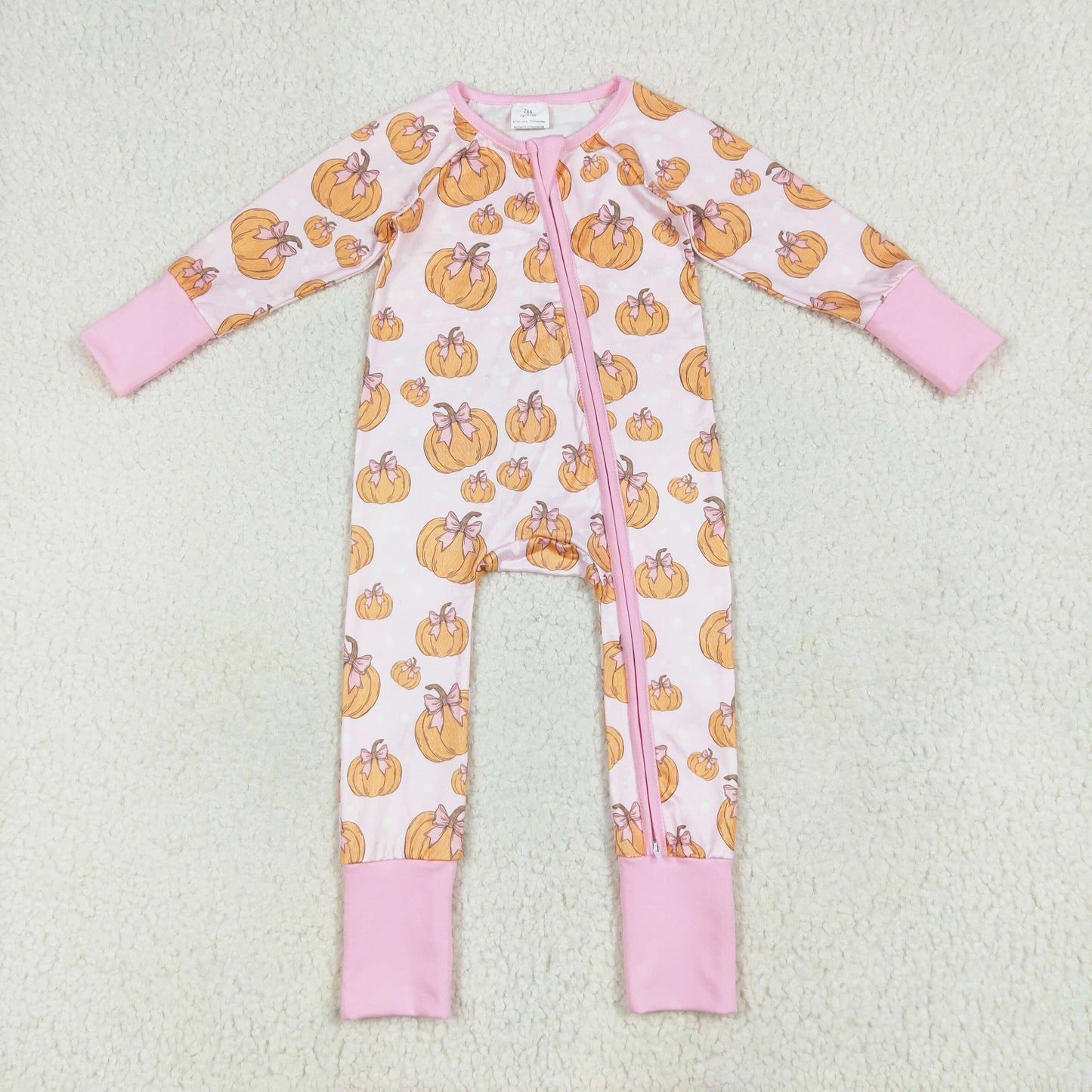 pumpkin print zip sleeper pajama