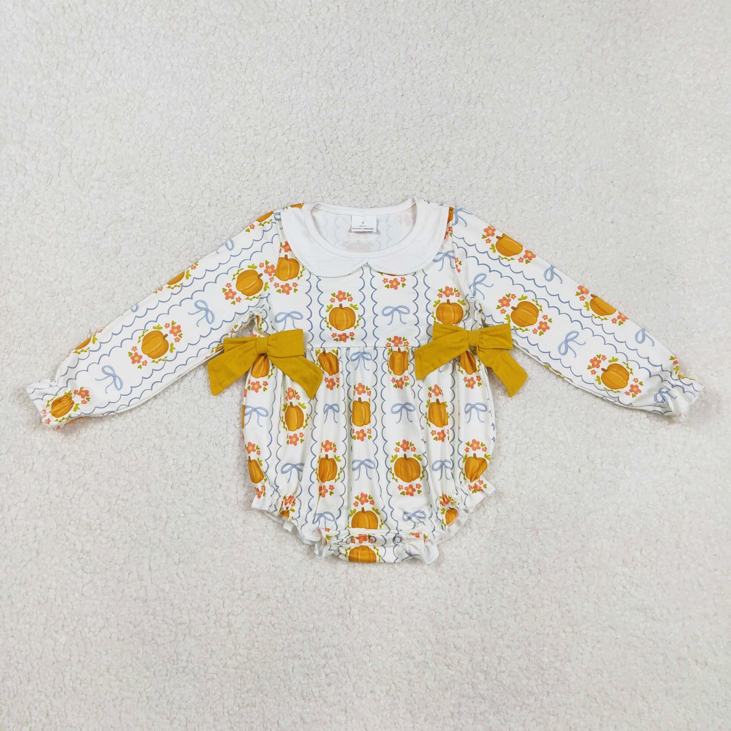 blue bow pumpkin collared bubble