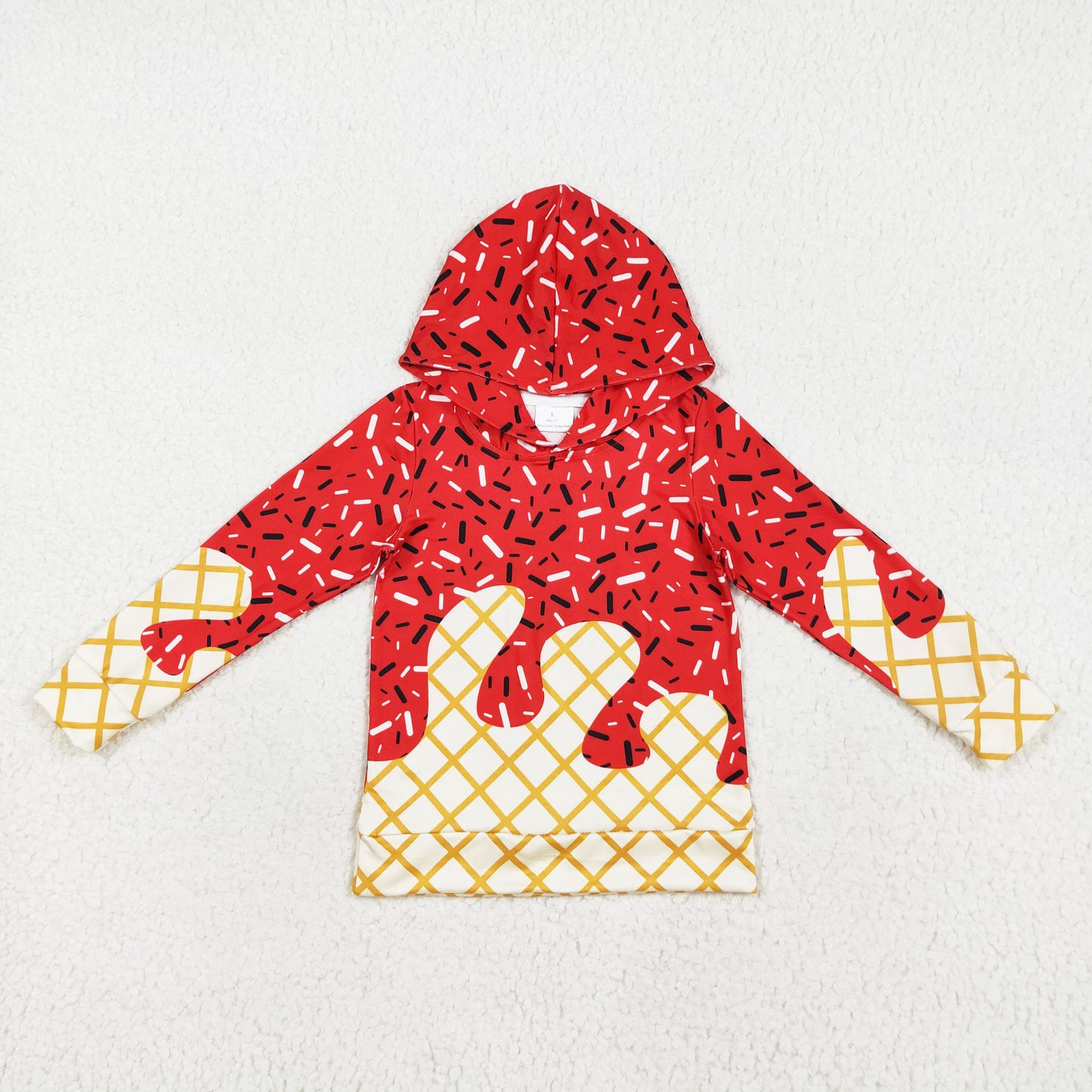 red sprinkle ice cream hoodies kids clothing
