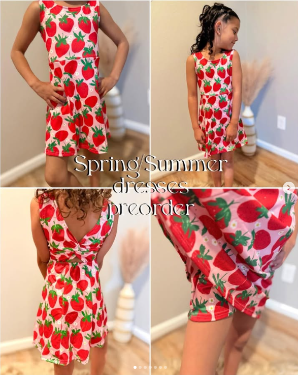 Strawberry Sweet Girls Yoga Dress