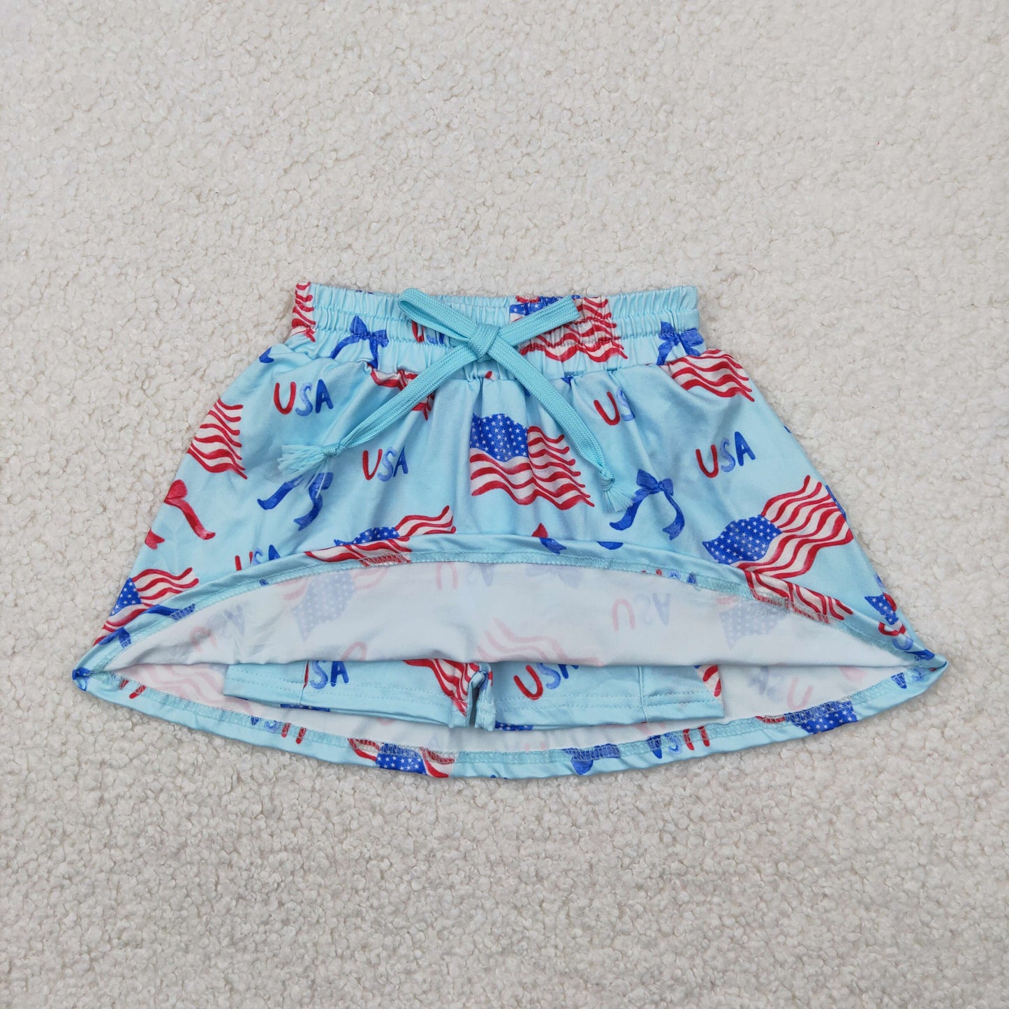 usa falg bow print skort skirt