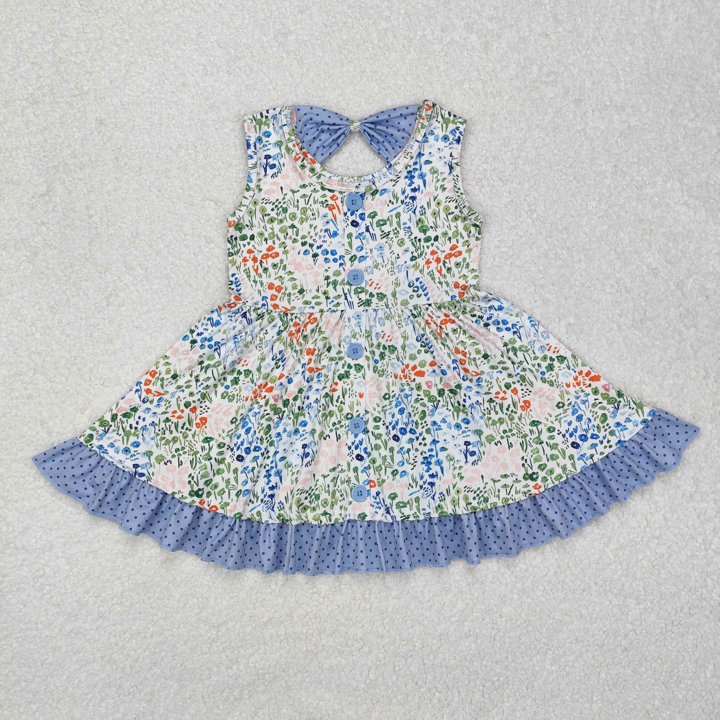 twirl floral button dress kids dresses