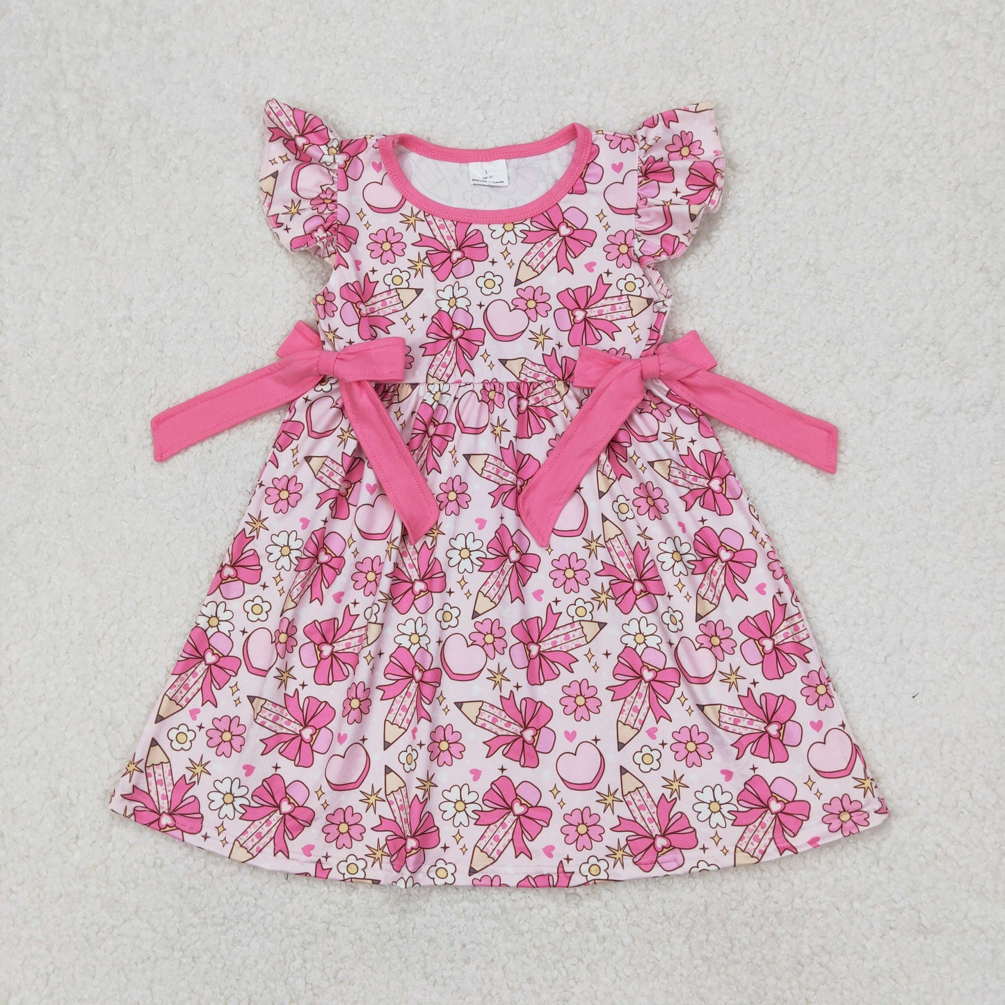 floral pencil print girl back to school dress