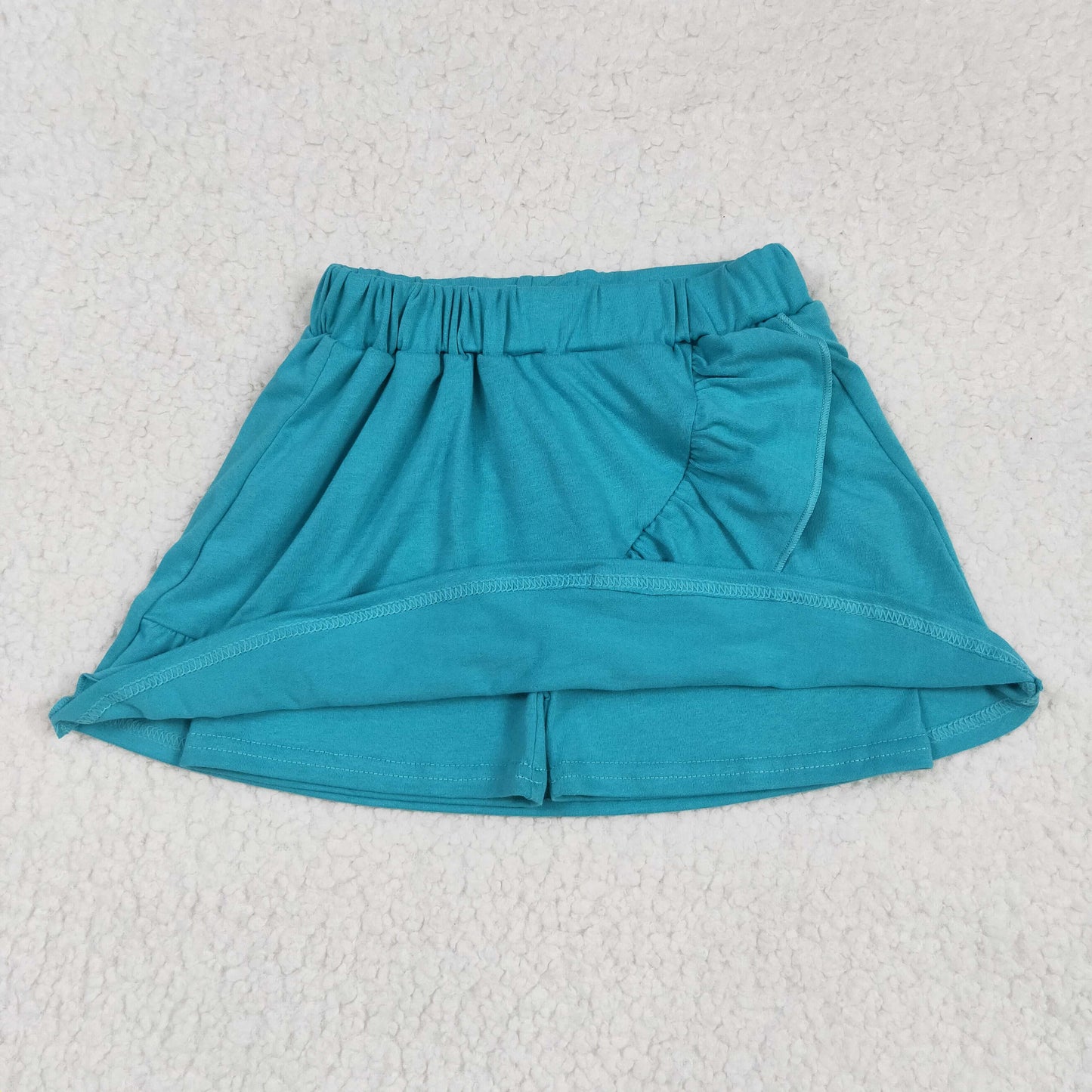 cotton teal ruffle skort skirt