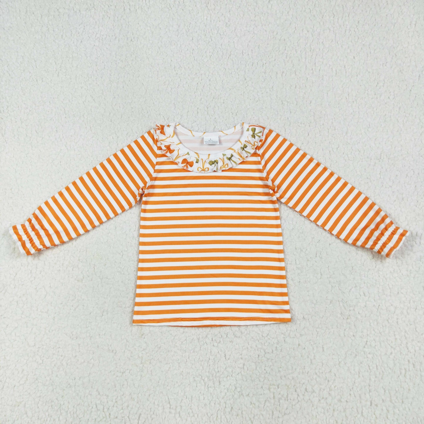 orange striped baby girls shirt