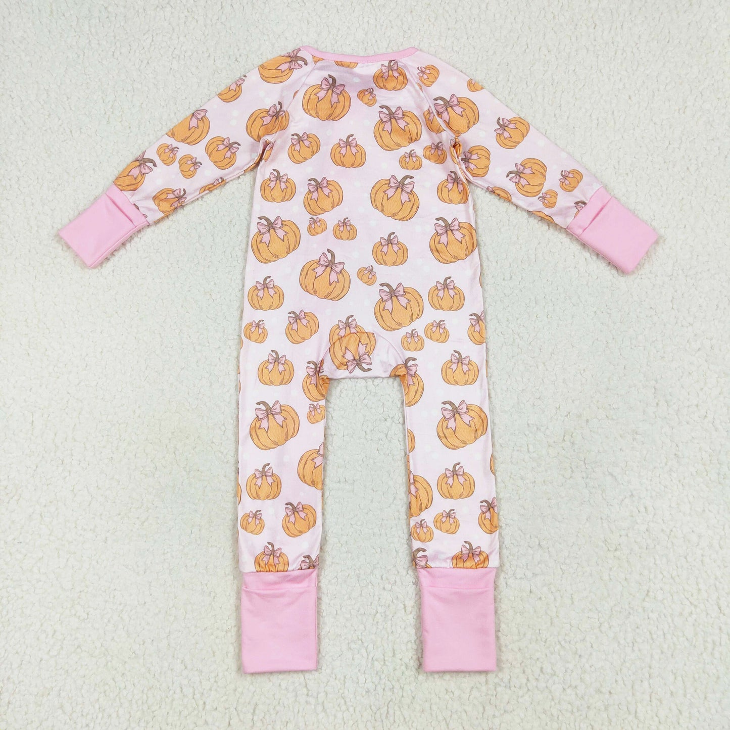 pumpkin print zip sleeper pajama