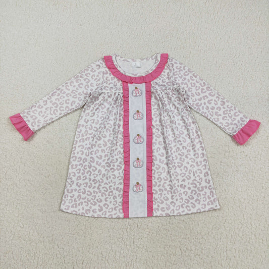 leopard pumpkin embroidery dress