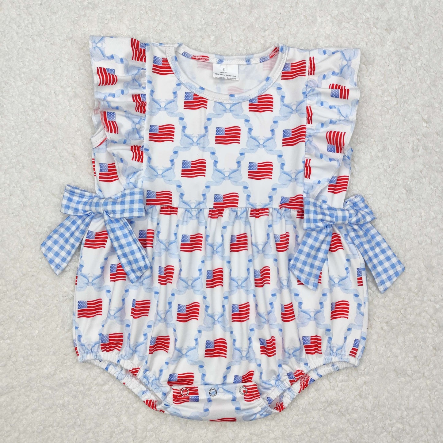 4th of july bows flag print bubbles