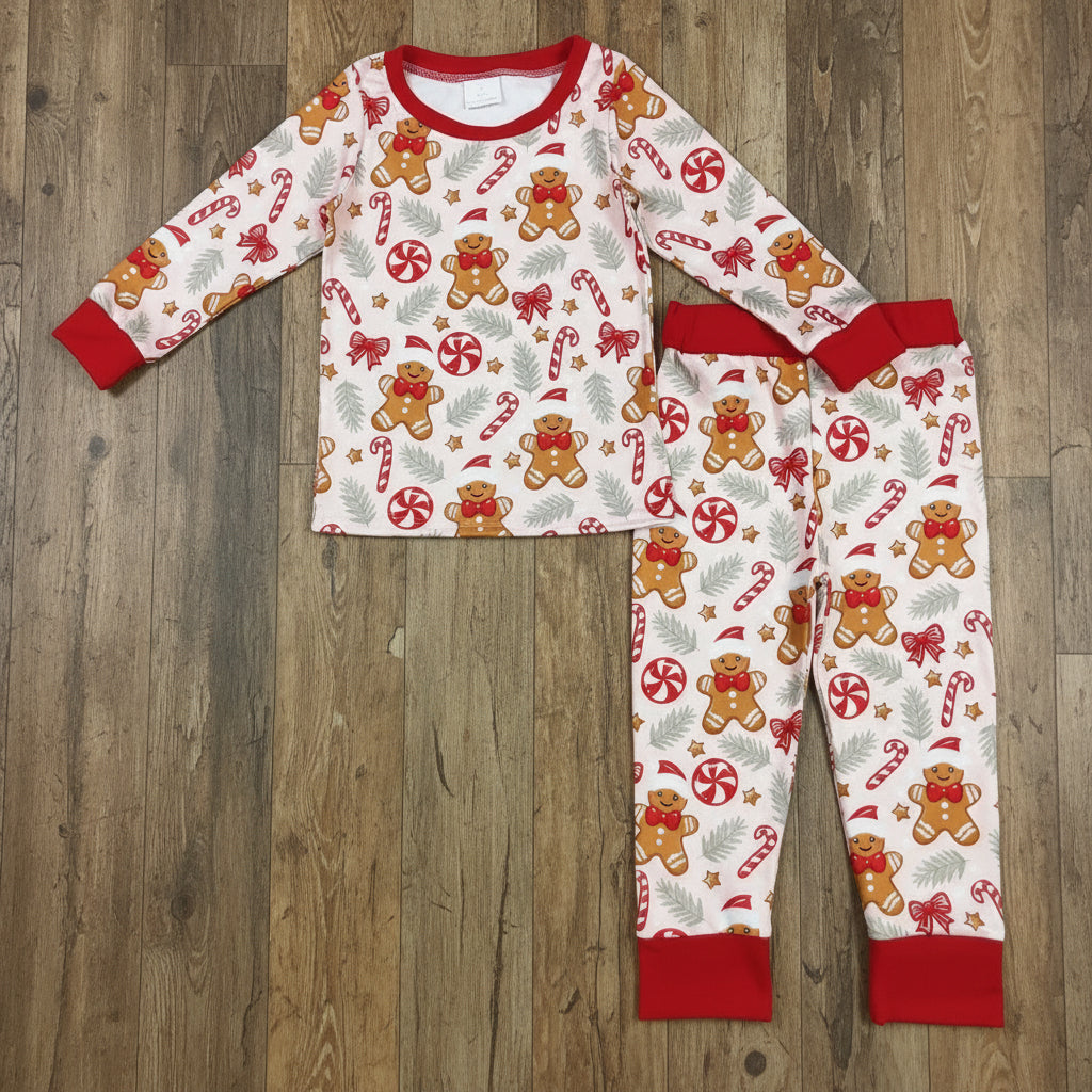 candy cane gingerbread Christmas boy lounge set