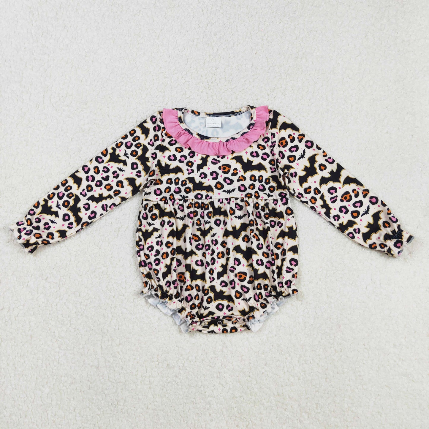 leopard bat baby girl Halloween bubble