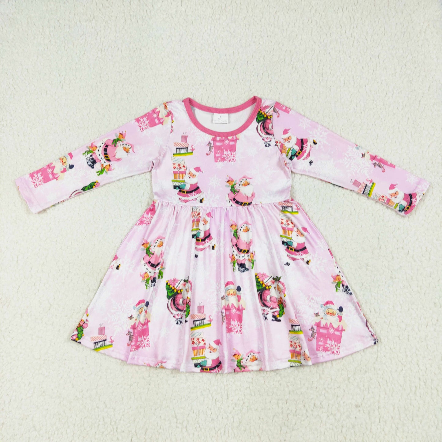 long sleeve Christmas santa girl dress