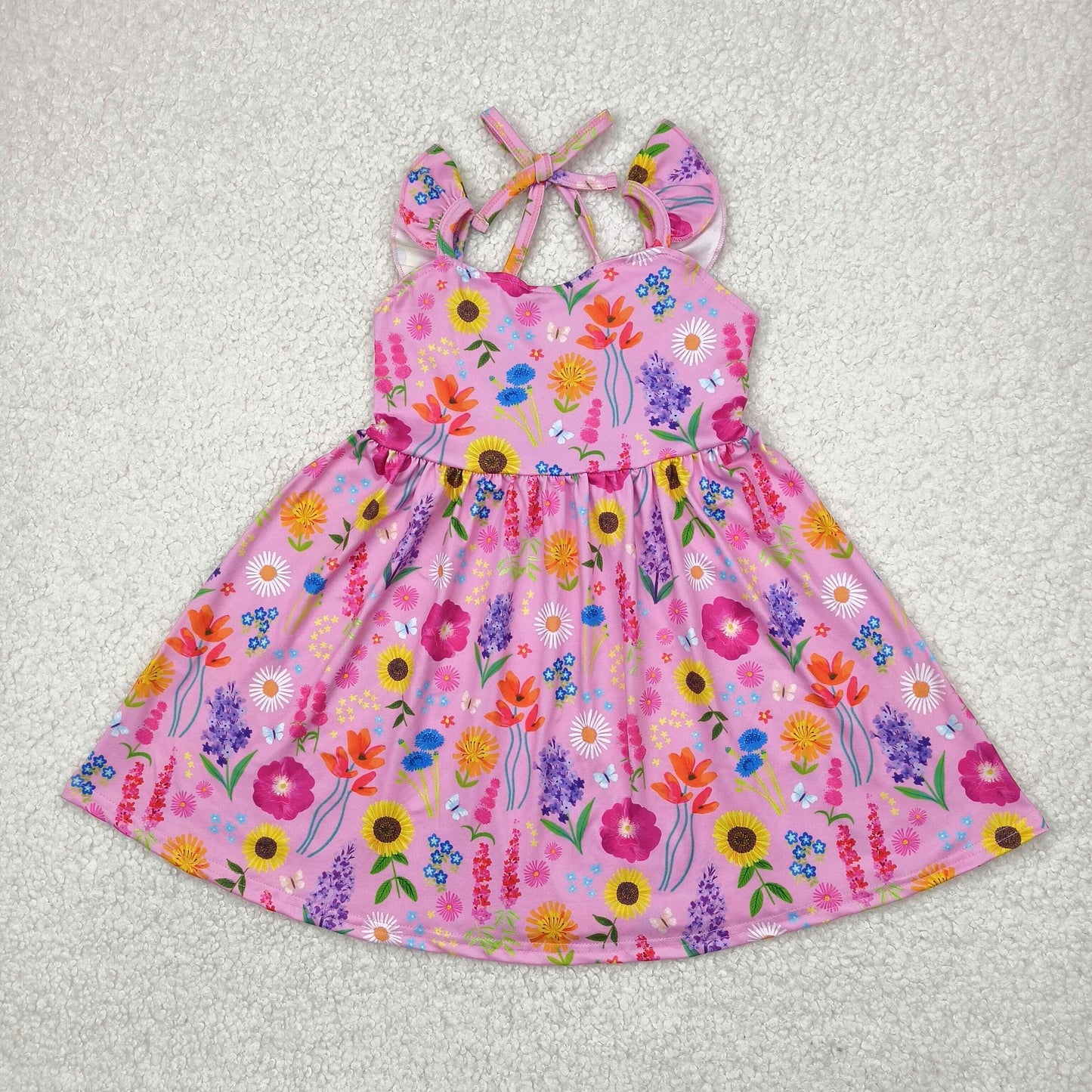 colorful backless twirl dress