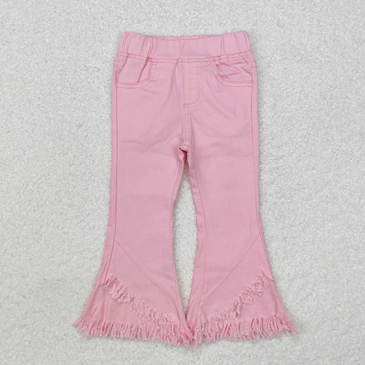 solid pink jeans girls denim pants