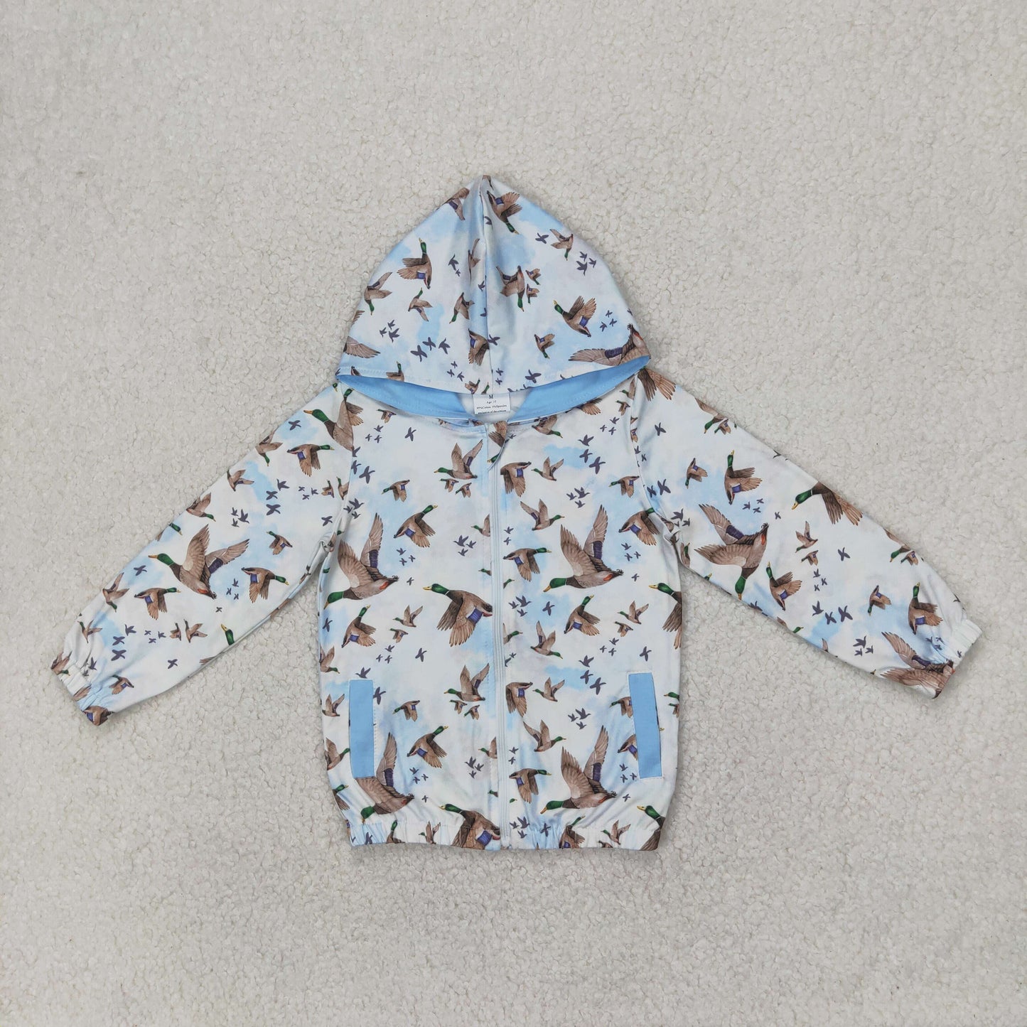 mallared print zipper hoodie coat