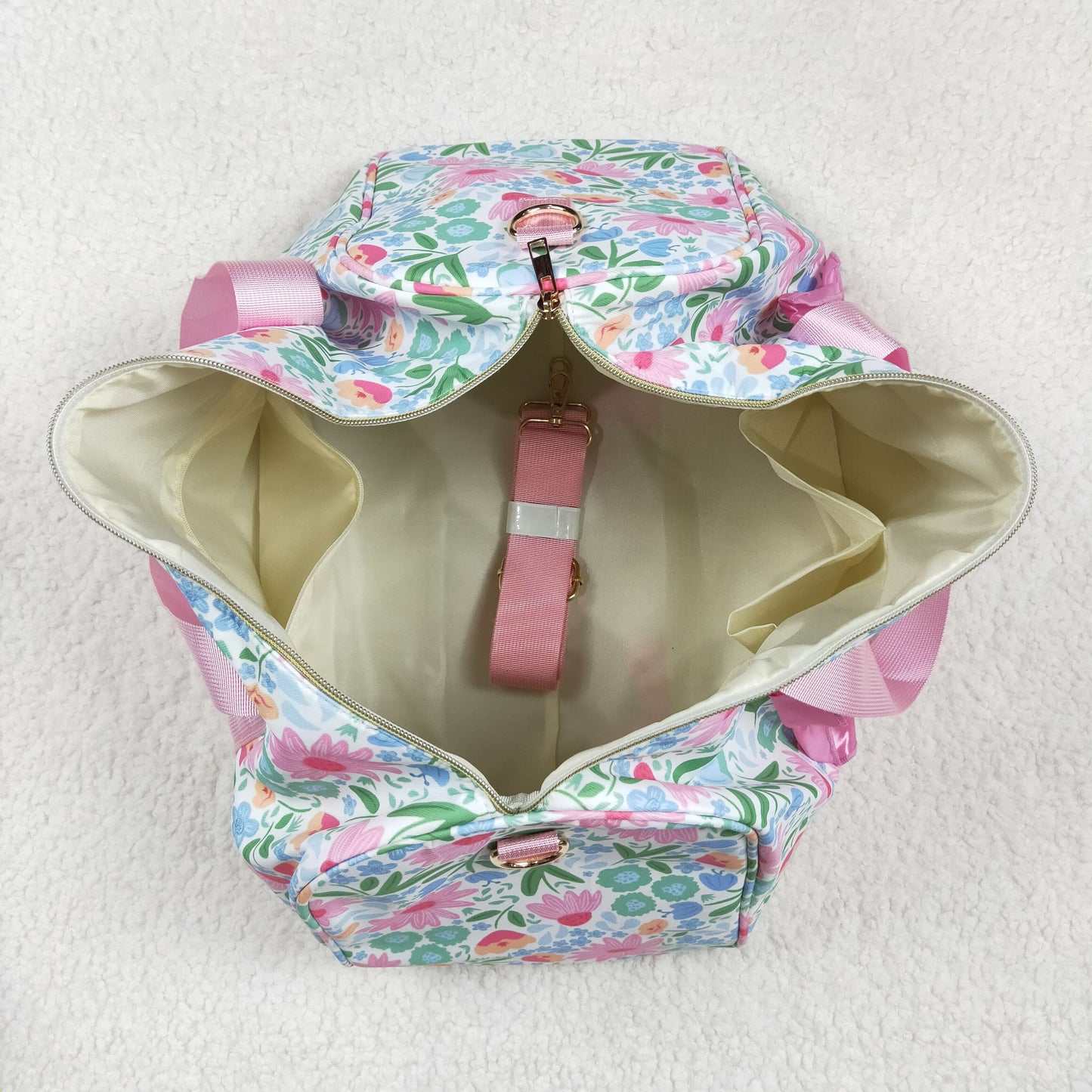 pink flower duffel & gym bag