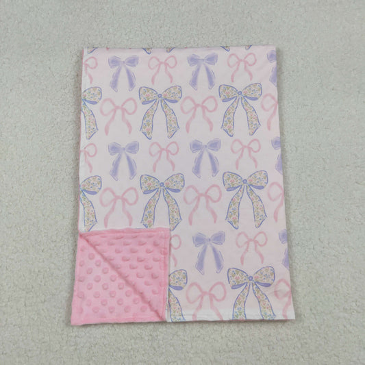 pink floral bow coquette baby blanket