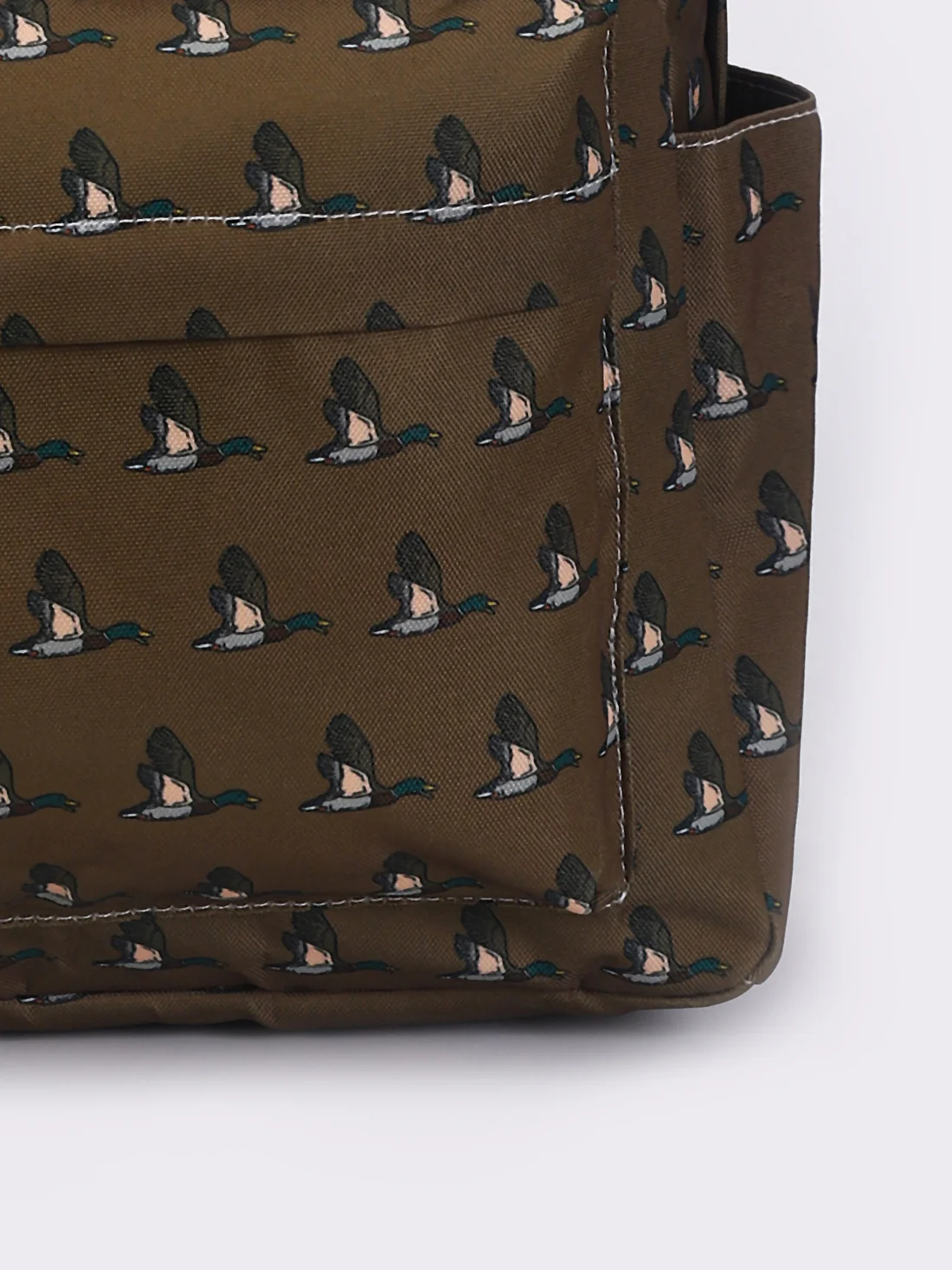 brown duck print children backpack