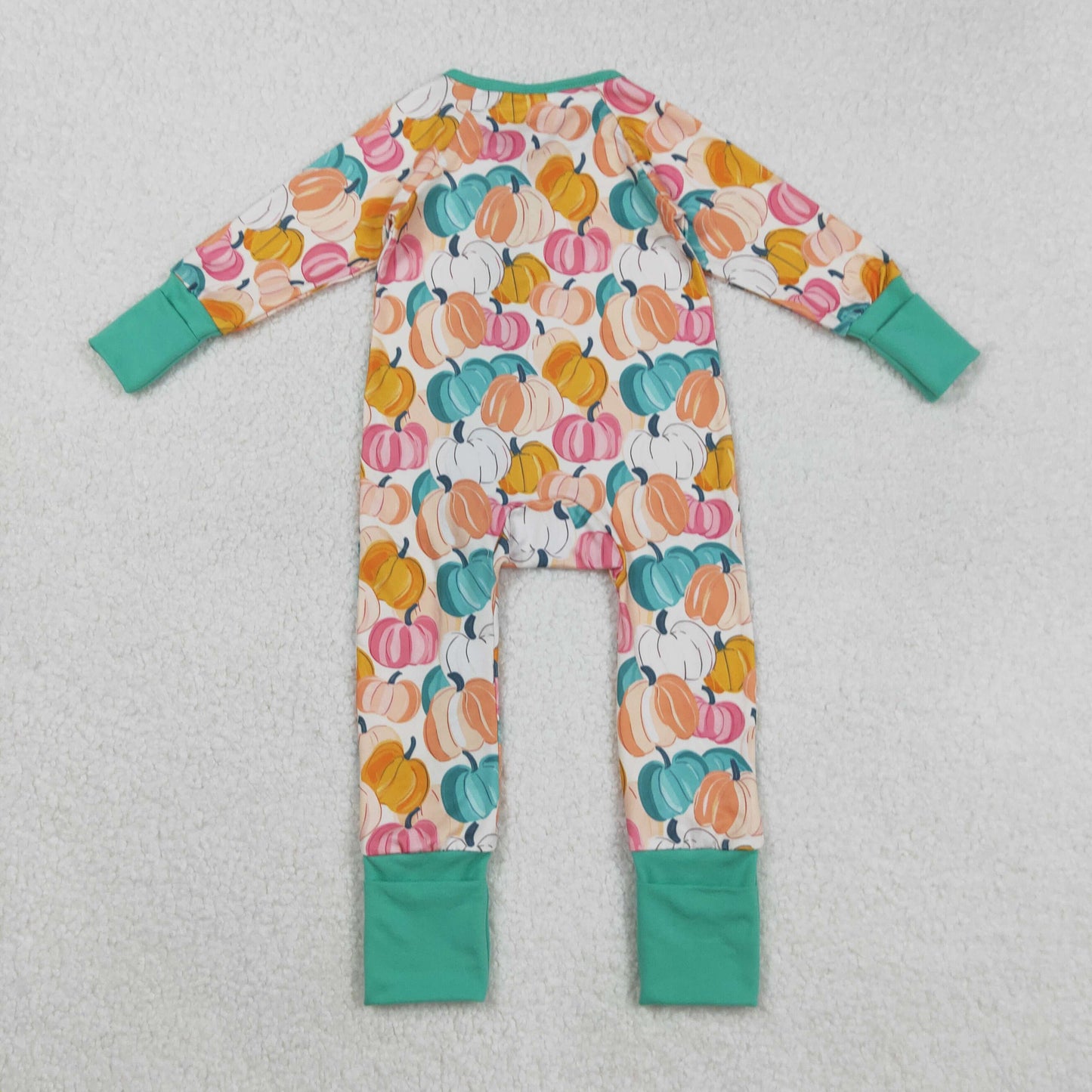 long sleeve colorful pumpkin girl zip sleeper