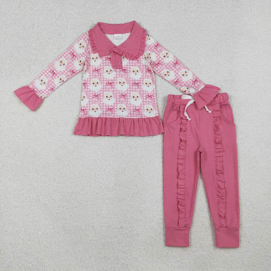 pink santa pullover girl jogger outfit