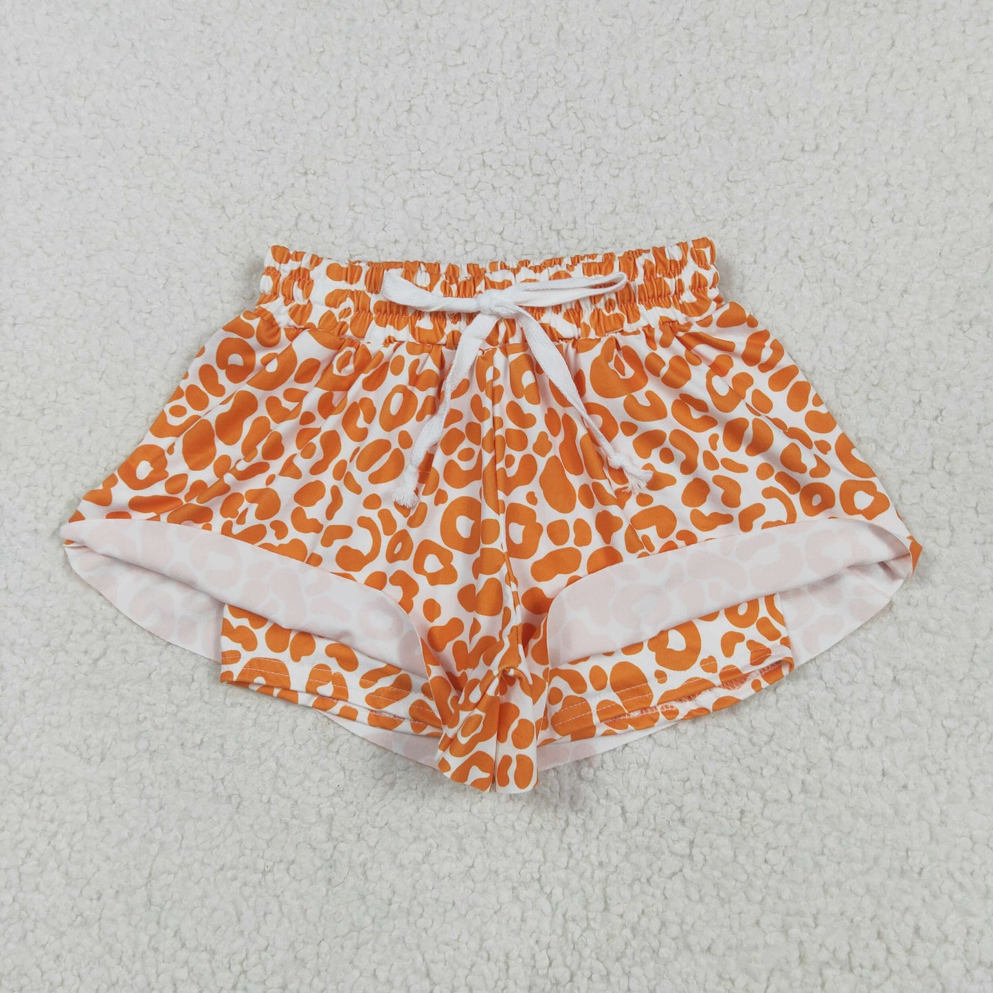 orange leopard butterfly shorts