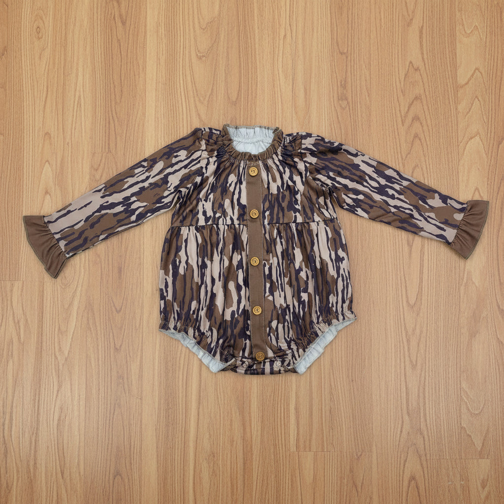 long sleeve camo bubble baby clothes