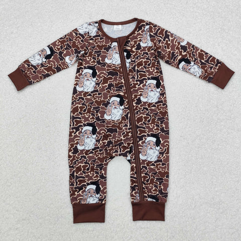 LR1820 USA Warehouse Christmas Santa Camo Baby Zip Sleeper