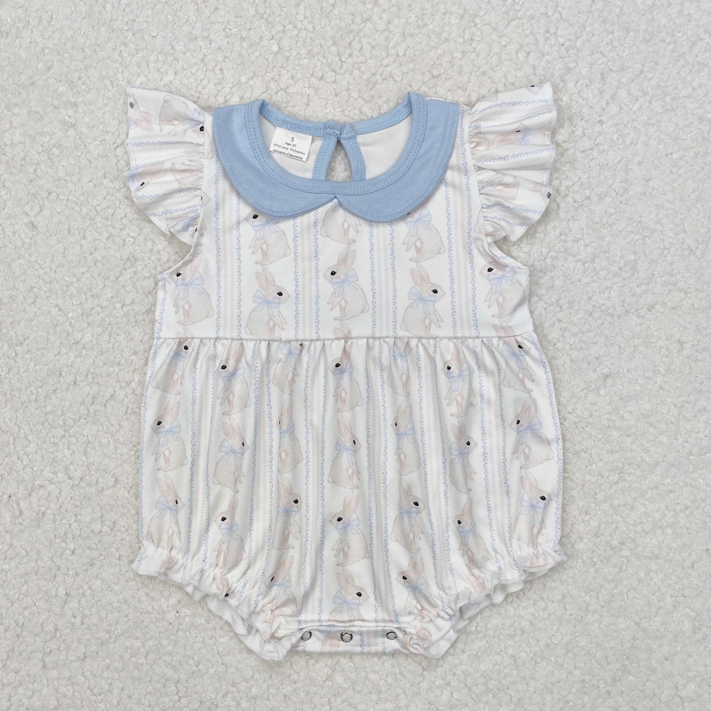 white rabbit print girl easter bubbles