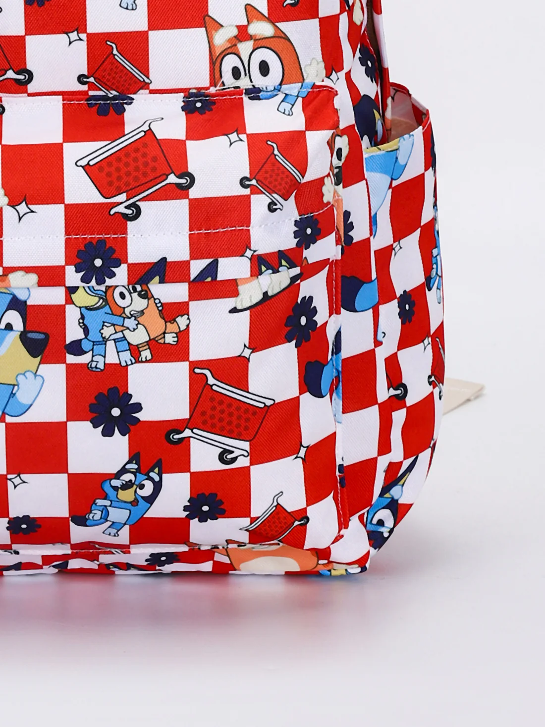 checkered target cartoon dog children backpack