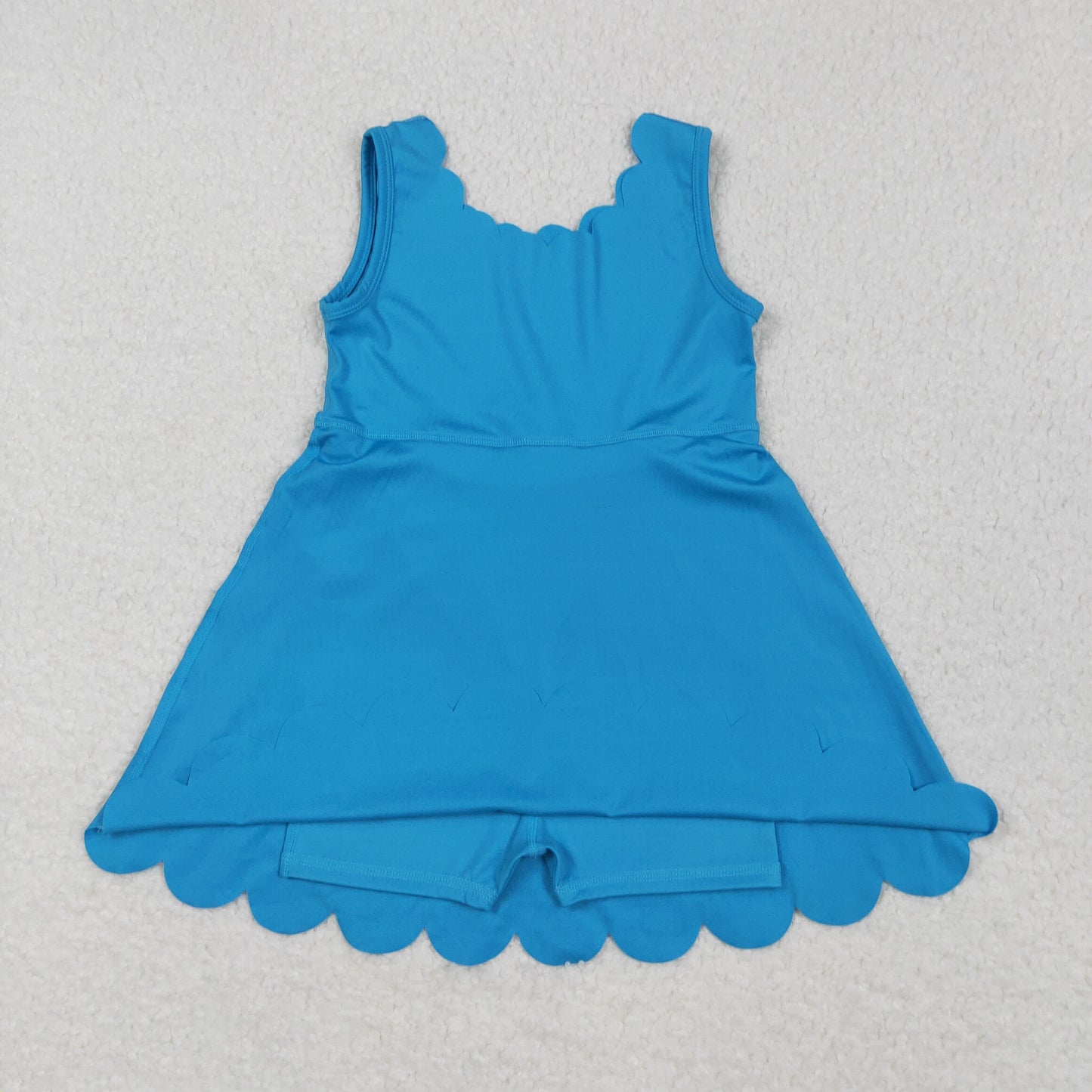 solid blue athletic yoga dress