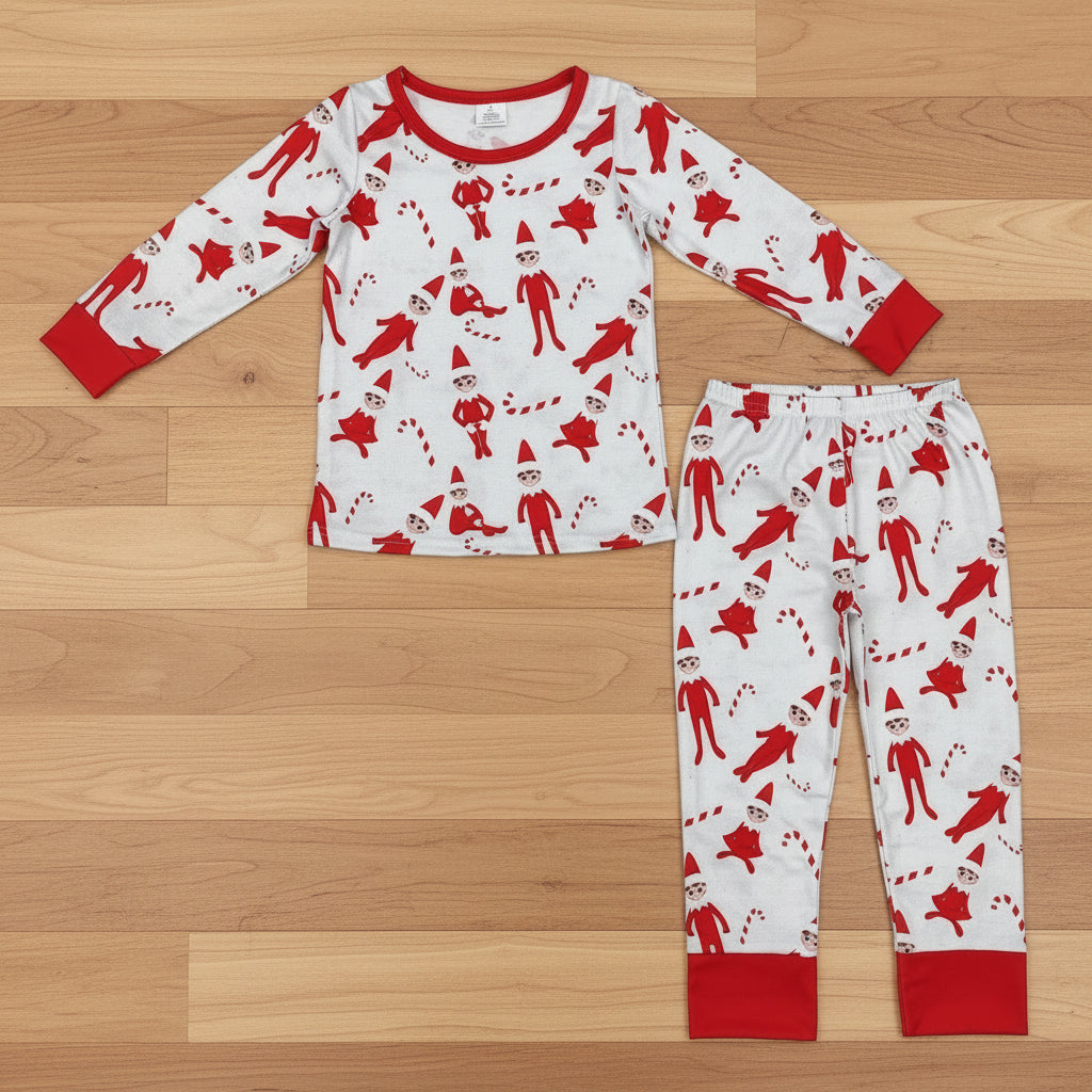 baby boy elf Christmas bamboo pajama set