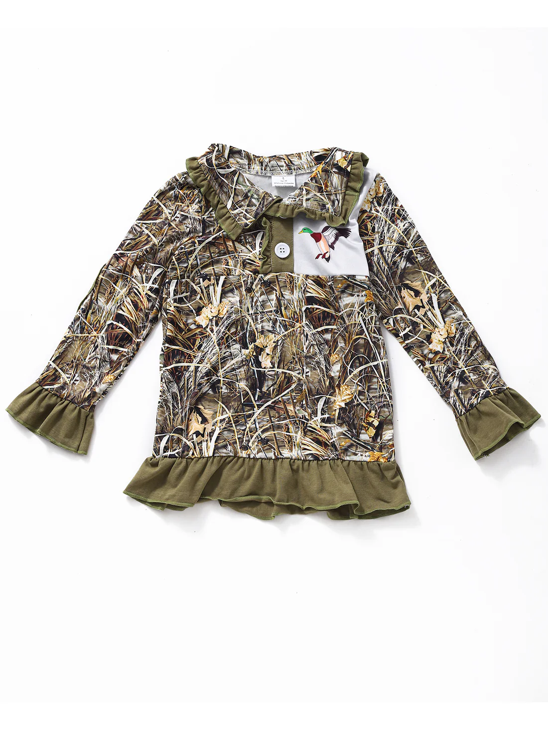 Kids Girl Duck Zipper Hunting Pullover