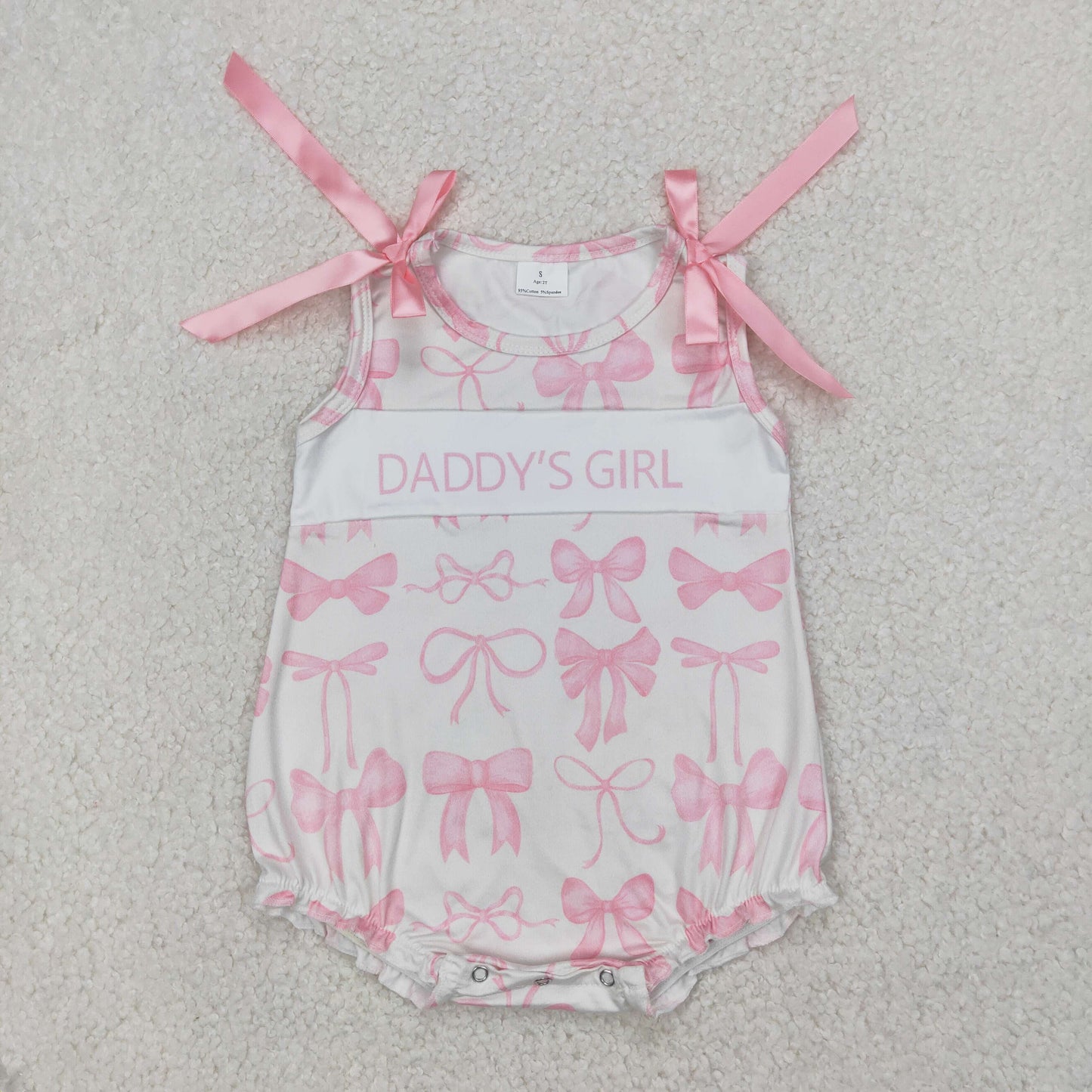 daddy's girl pink bow bubble