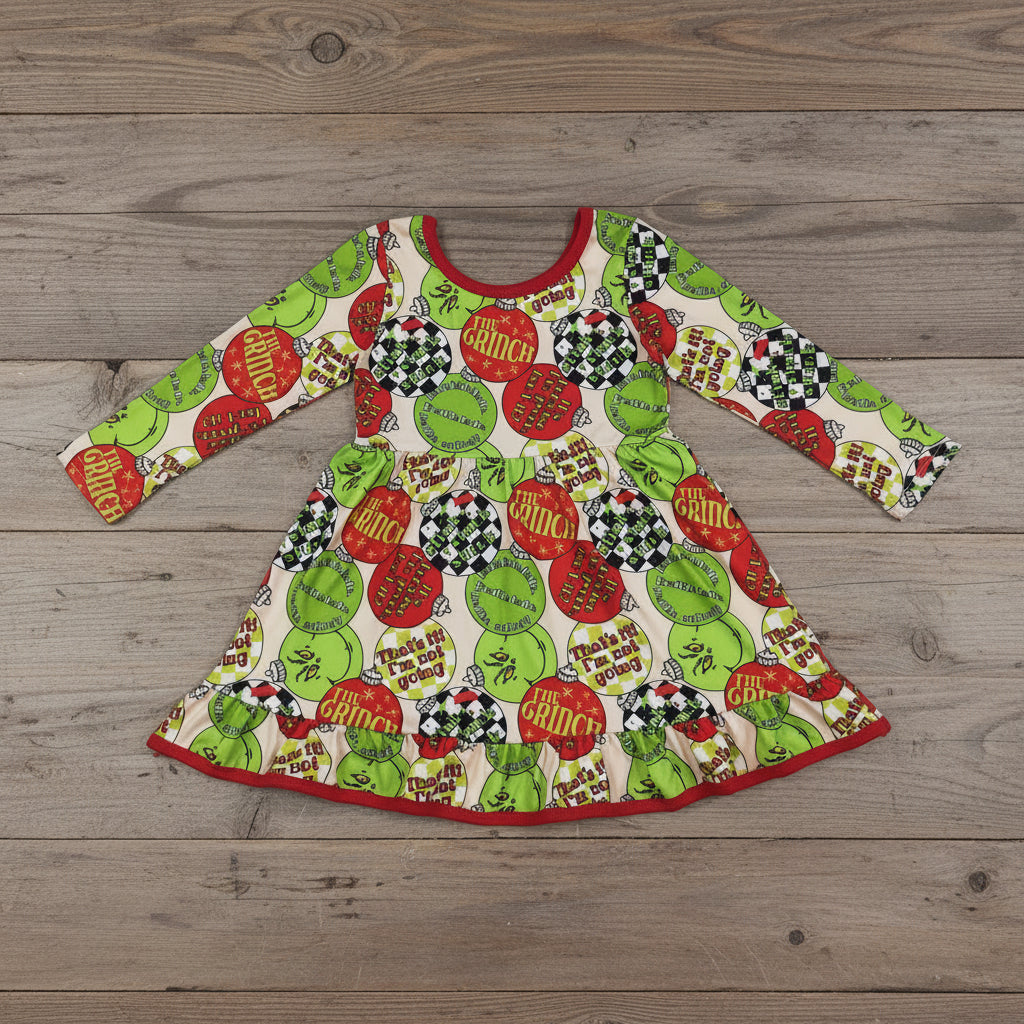 the gri*ch bells Christmas baby girl dress twirl dresses