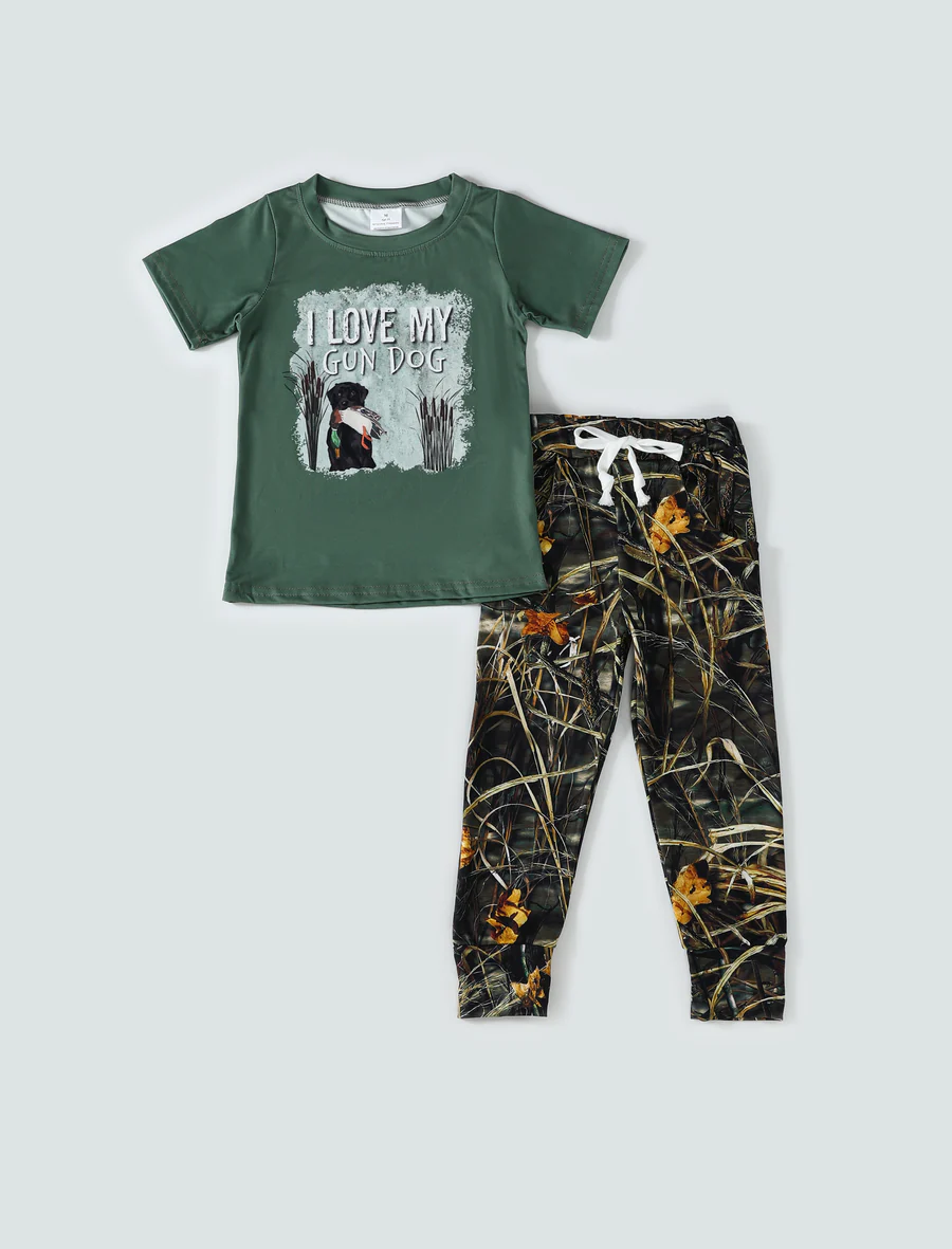 green camouflage hunting boy set