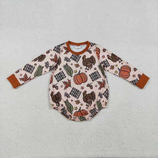 gobble turkey thanksgiving day baby boy bubble