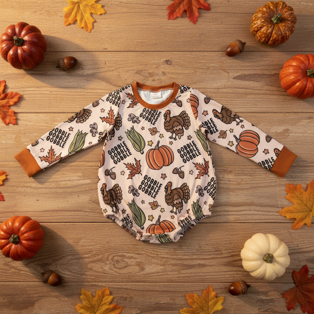 gobble turkey thanksgiving day baby boy bubble