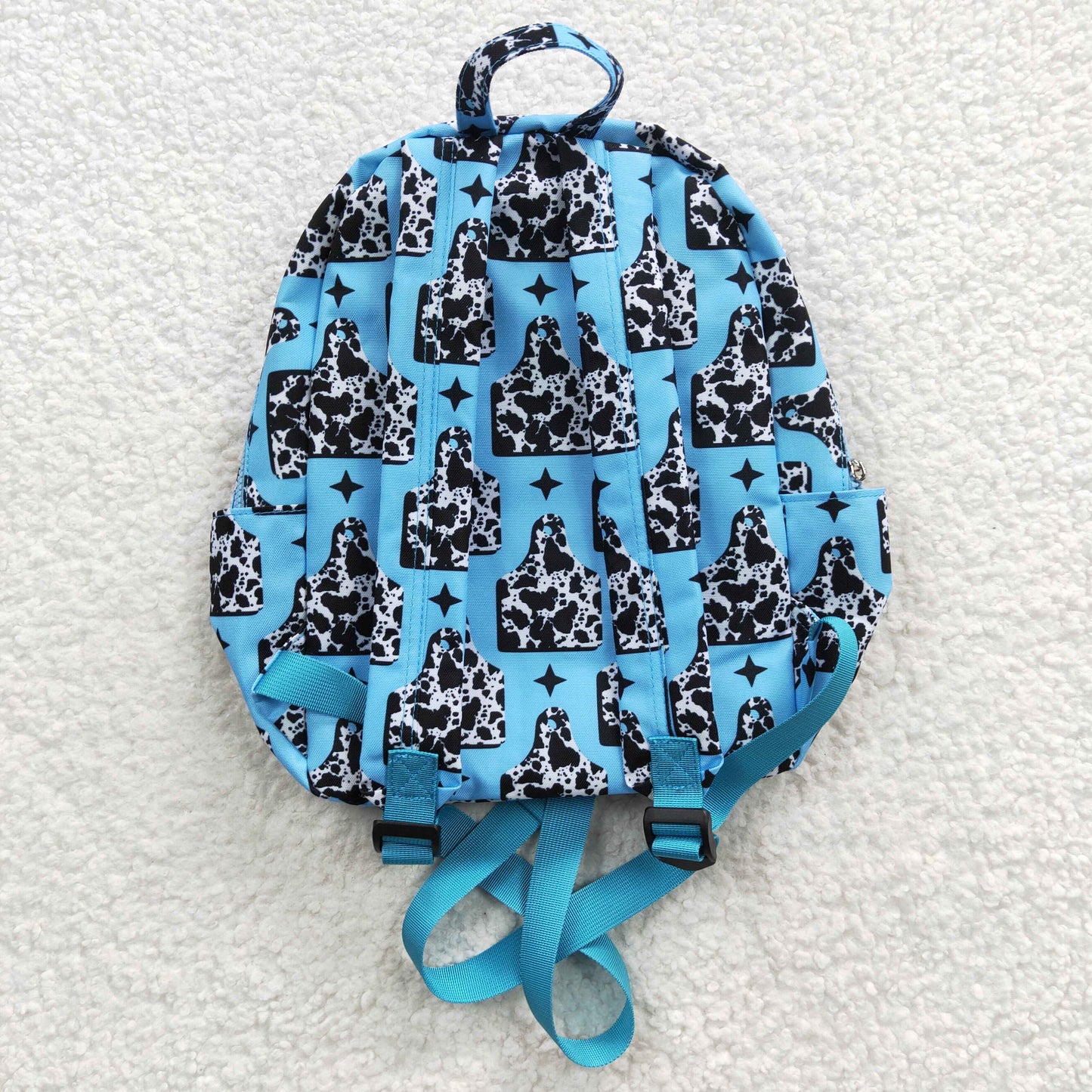 blue western child backpack bag