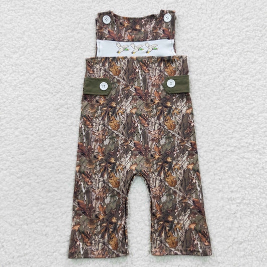 duck hunting embroidery toddlers boy’s romper