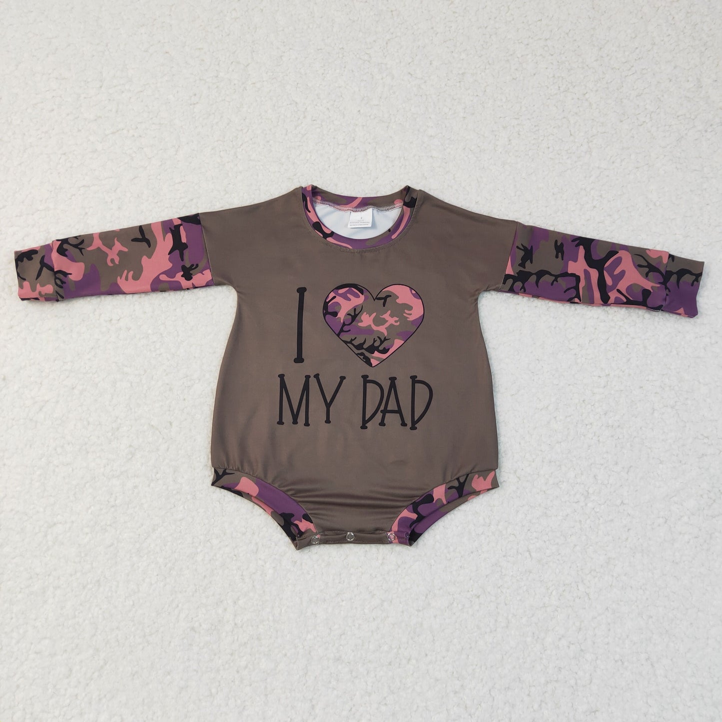 baby long sleeve camo romper i love dad