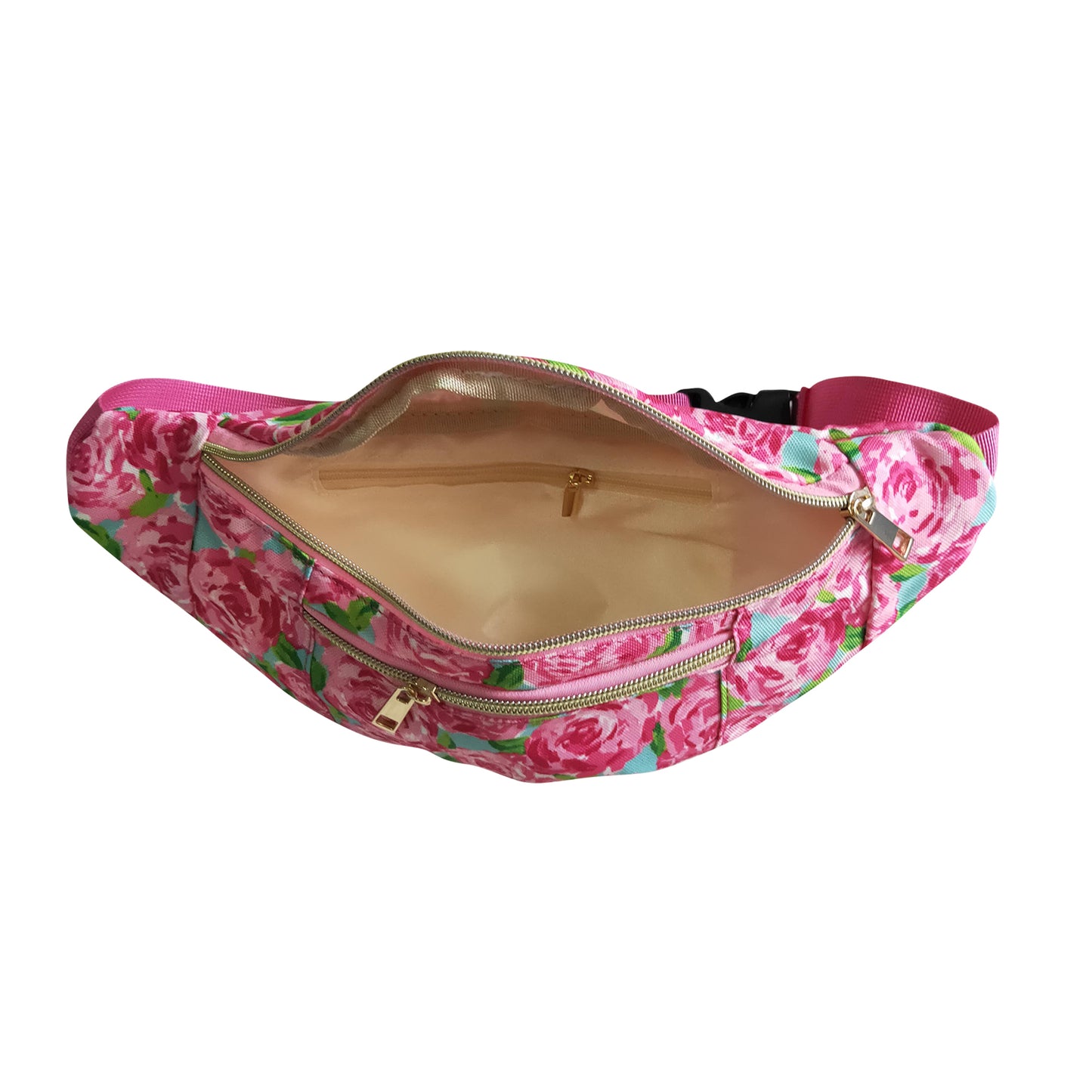 hot pink rose flower belt crossbody bag