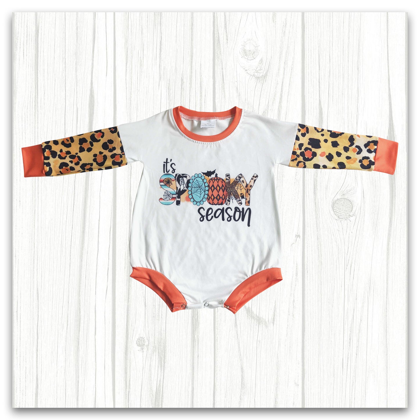 it's spooky season long sleeve romper bodysuit LR0029