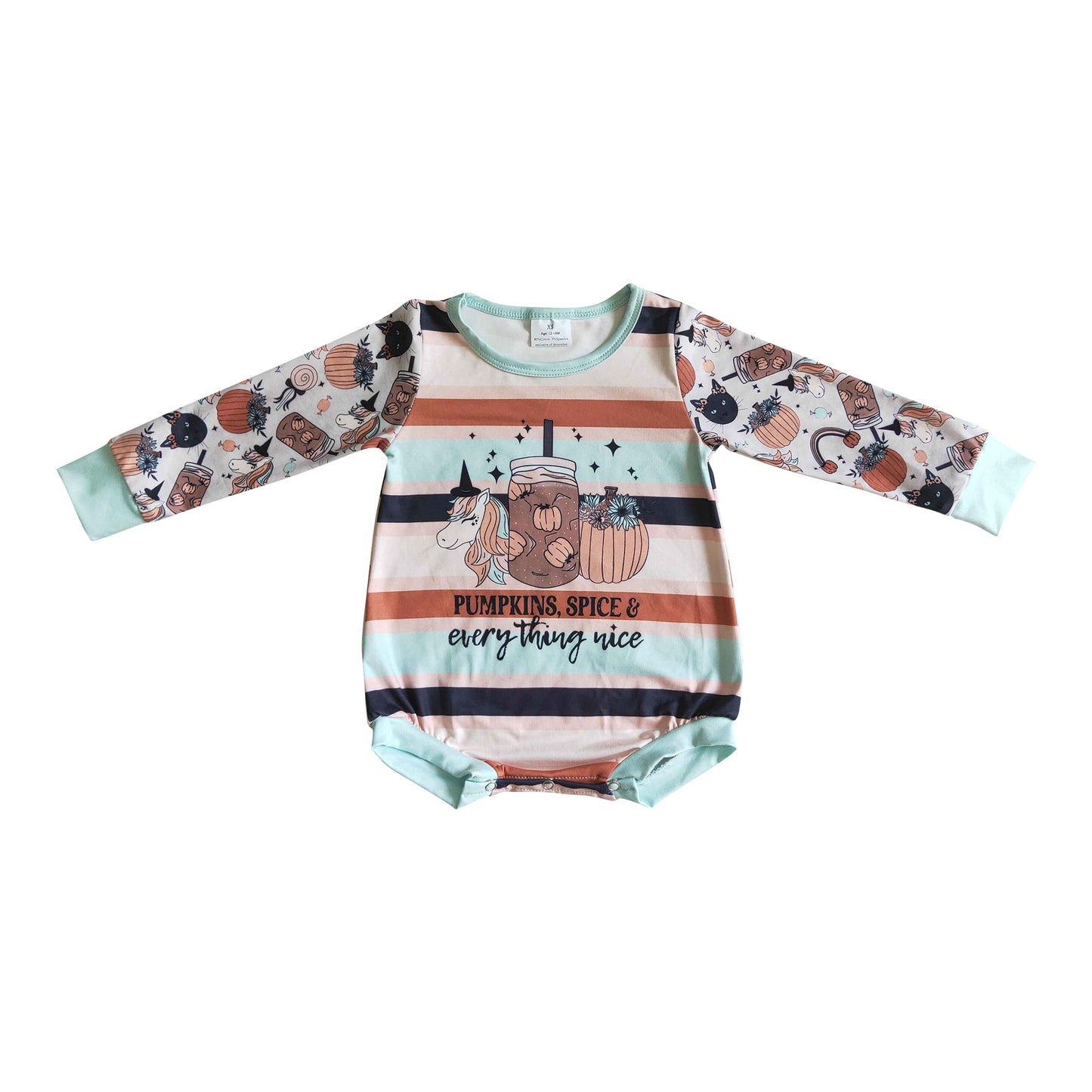 pumpkin unicorn spice baby romper