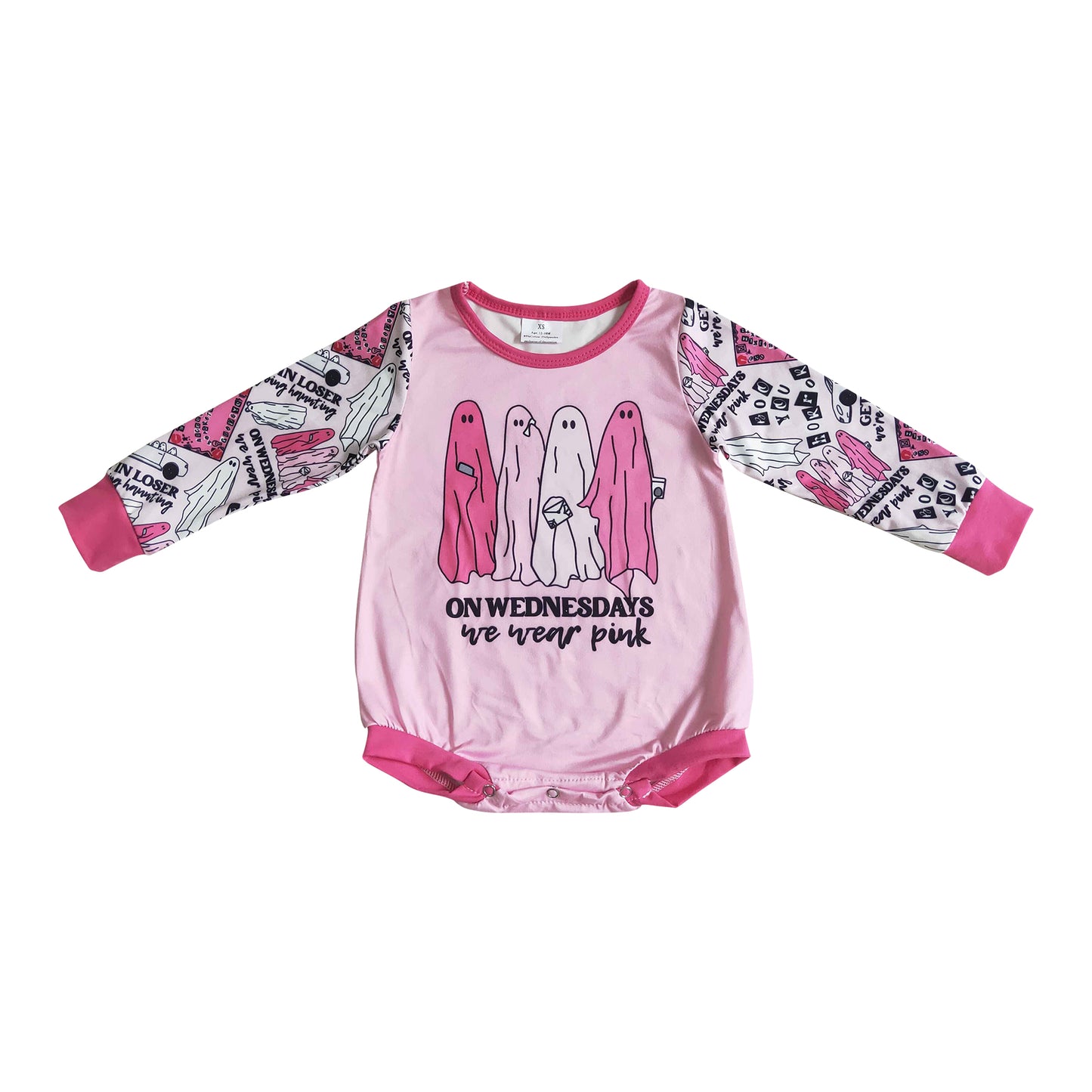 Halloween wear pink ghost baby romper